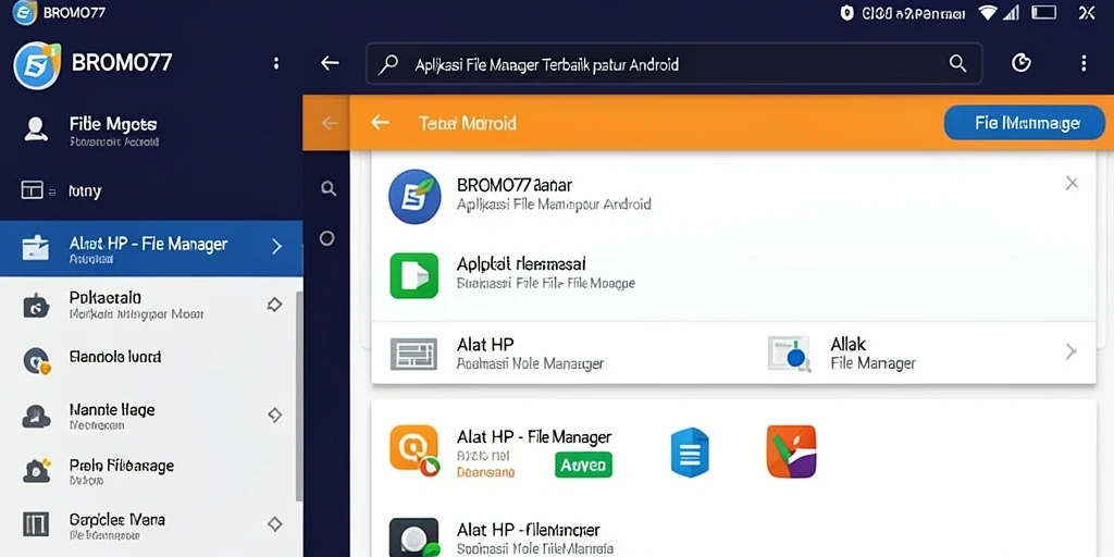 Screenshot utama BROMO77 yang menampilkan antarmuka File Manager yang intuitif.