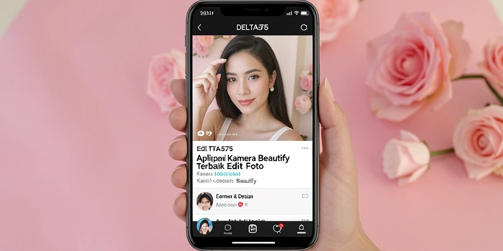 Antarmuka <strong>DELTA575</strong> yang intuitif dengan fitur Kamera Beautify.