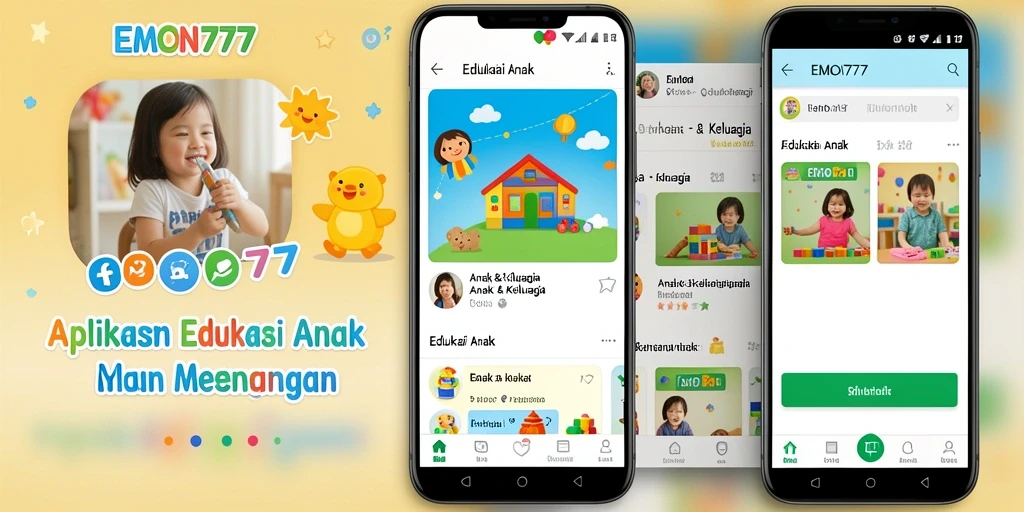 Tampilan antarmuka EMON777 yang menarik dan ramah anak.