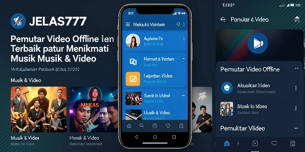 Antarmuka JELAS777 yang sederhana dan fungsional untuk Pemutar Video Offline.