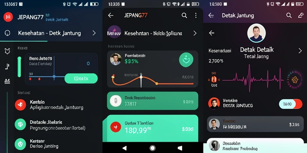 Tampilan antarmuka pengguna aplikasi Detak Jantung JEPANG77.