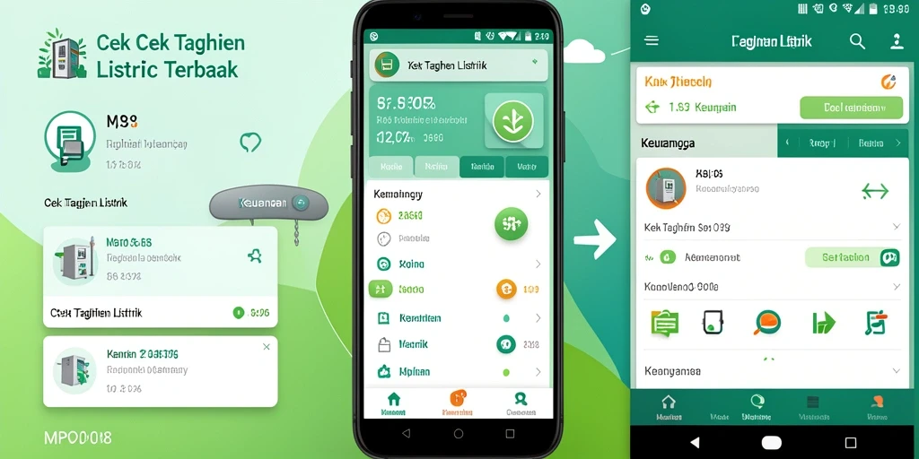 Screenshot antarmuka MPO08 yang menunjukkan fitur Cek Tagihan Listrik.