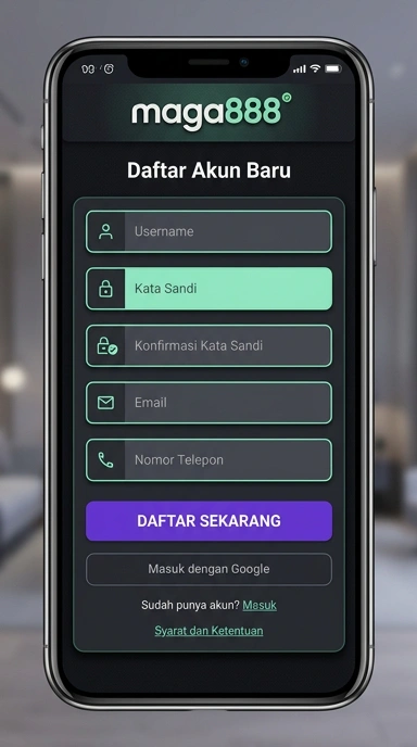 Tampilan halaman daftar maga888