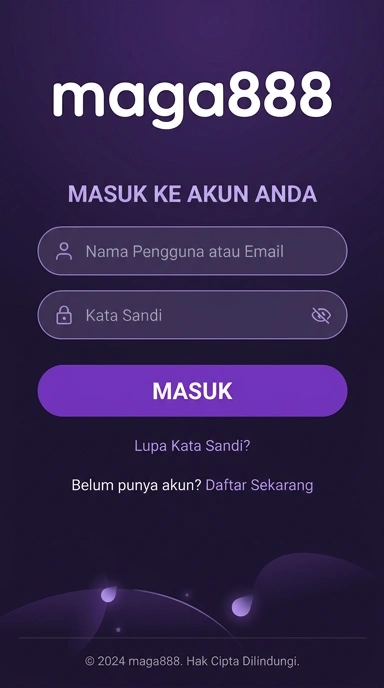Tampilan halaman login maga888