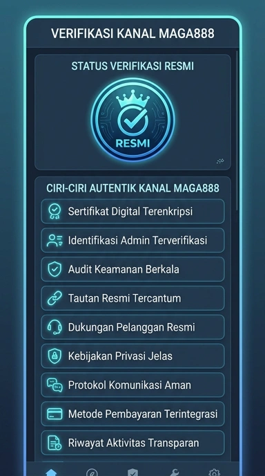 Tampilan kanal resmi maga888